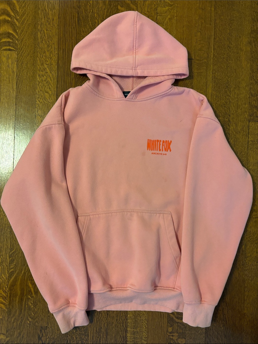 White Fox Boutique Pink Crewneck Hoodie with Small Chest Logo